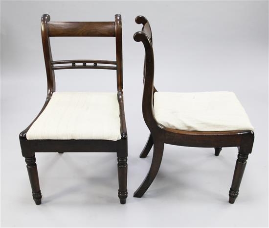 A set of six early 19th century Anglo Indian padouk dining chairs,